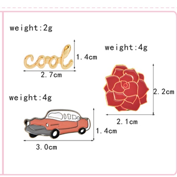 Cool Vintage Car Flower Enamel Pins - Picture 3 of 8